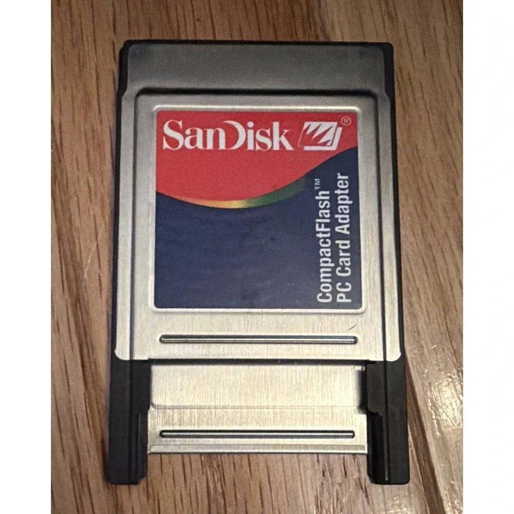 SanDisk Compact Flash PC Card Adapter PCMCIA CF Memory Reader TESTED Working